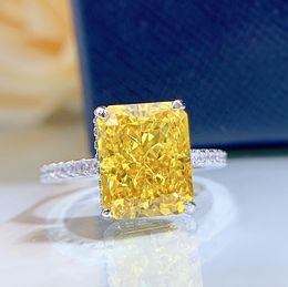 100% reële 925 Sterling Silver Radiant Cut Topaz Diamond Ring Party trouwringen voor vrouwen bruids engagement sieraden