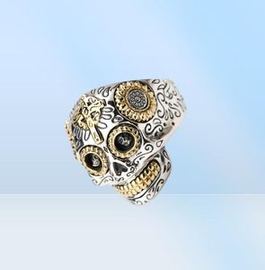 100 Echte 925 Sterling Zilveren Vintage Ringen Voor Mannen Vrouwen Gothic Punk Rock Heren Ring Schedel Ring Sieraden9109253