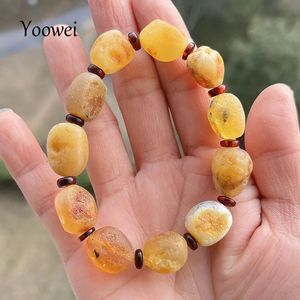 100% echte barnsteenarmbanden voor unisex unieke onregelmatige kralen goede geur geur rauw natuursteen genezende sieraden groothandel 240402