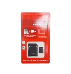 100 echte echte volledige capaciteit 2 GB 4 GB 8 GB 16 GB 32 GB 64 GB Klasse 10 TF Flash Memory SD -kaart met SD -adapter in Red Generic Retail 8289576