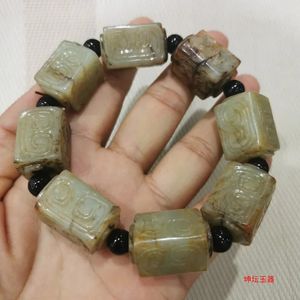 100% bracelets de jade vert véritable bracelets de jadéite bracelet de perles réelles pour hommes femmes cadeau de jade bracelet de jade vert véritable 17 * 14mm 240223