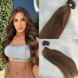 100% echte menselijke haarclip in uitbreidingen Hoogtepunten kleur T4/P4/27 Balayage dubbele inslagclip op haaruitbreiding 120 g 18inch