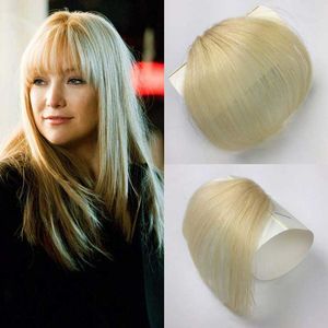 Flequillo de cabello humano 100% real con clip hecho a mano en el templo en extensión Blonde Wispy Bangs