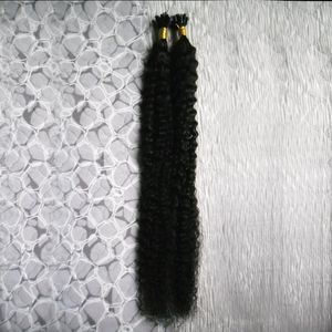 100% vrais cheveux humains pré-collés ongles U Tip kératine Fusion Extensions de cheveux 100g cheveux brésiliens Remy profondément bouclés capsule de kératine naturelle 10 