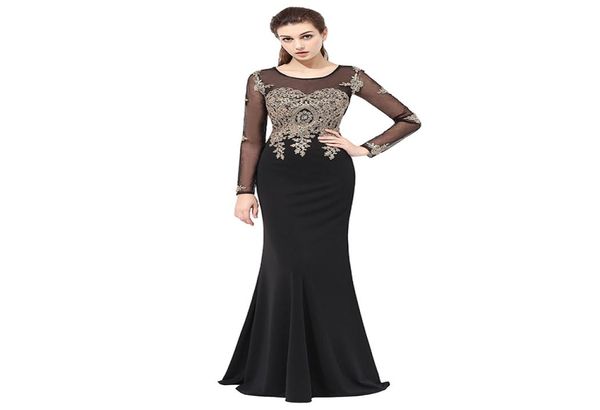 100 Imagen real 2019 Vestidos para ocasiones de diseñador Cuello redondo Apliques de manga larga Sirena con cuentas Vestidos de noche formales por encargo High3983073