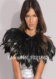 100 echte afbeelding Avondjurken Cape Stole Feather Wraps Schouderophalen Bolero Jassen Sjaal Sjaal voor Dames Formal5325020