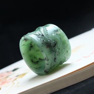 100% echte jade handgemaakte draak hetian groene jade ring mannelijke en vrouwelijke jade ring gift ringen merk heren ringen263n