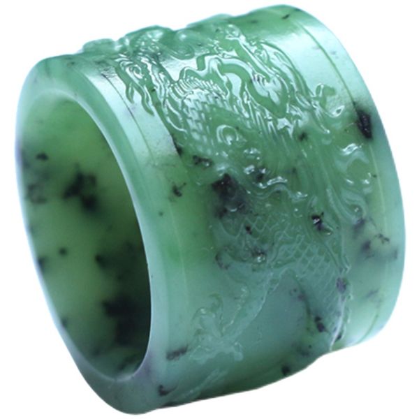 100% jade real hecho a mano dragón hetian anillo de jade verde anillo de jade masculino y femenino anillos de regalo marca mens rings266M