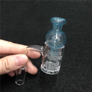 fumer 100% Real Quartz Banger avec carb cap quartzs plat 14mm Domeless Nail Mâle 90 Degrés bangers pour dab rig bong