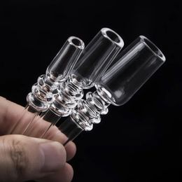 Accesorios de tabaquismo de punta de cuarzo 100% reales 10 mm de 14 mm Consejos de goteo de paja de paja para paja para colección de néctar bips de vidrio de vidrio