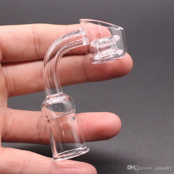 100% Real Rosa Clara Quartz Banger Hookahs 10mm 14mm 18mm Domeless Nail Femelle Mâle 45 Degrés