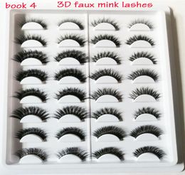 100 Real Sibérien 3D Mink Fur Strip Fals Cils de cils longs Long Individues Cils 3 Pairs Fracs de vison Extension 7345822