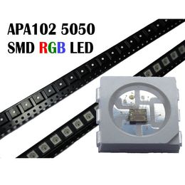 100% Echt APA102 LED 5050 SMD RGB Addressable Full Color APA-102C-chip; 6pins met APA102 IC Ingebouwde; DC5V-ingang, 0,3 W, 60mA; SOP-6; 1000PCS / BAG