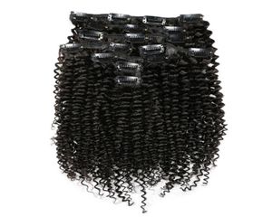 100 Remy Clip en extensiones de cabello humano cabello brasileño Color Natural Afro rizado cabello humano 100G1Set envío 9690136