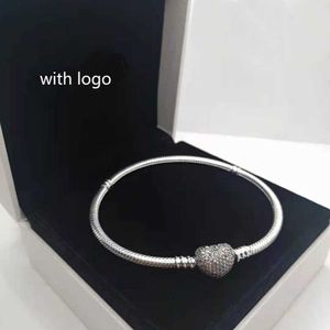100% S925 plata esterlina serpiente cadena encantos pulseras para mujeres DIY Fit Pandora Beads con diseño señora regalo