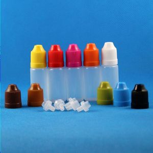 100 ensembles de flacons compte-gouttes en plastique de 10 ml 1/3 OZ avec bouchons à l'épreuve des enfants Liquides LDPE E CIG Vapor Juice OIL 10 ml Woipi
