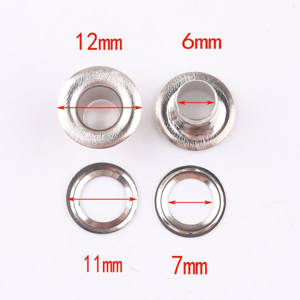 100 sets 12 * 6 * 8 mm Eyelets métalliques Diy Scrapbooking Embellissement Vêtements Accessoires ACCESSOIRES CARALD