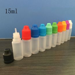 100 ensembles 15 ml bouteilles de compte-gouttes en plastique