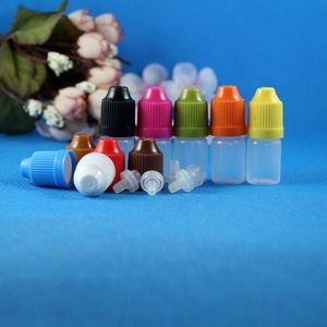 100 Sets 3ml (1/10 oz) Plastic Druppelflessen KIND Proof Safe Caps Tips LDPE Weerstand E Vapor Cig Vloeistof 3 ml Spdva