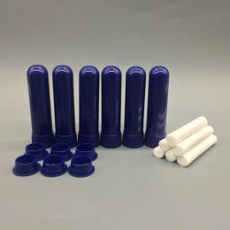 100 juegos de difusores de tubos inhaladores nasales en blanco para aromaterapia de aceites esenciales de colores con mechas de algodón