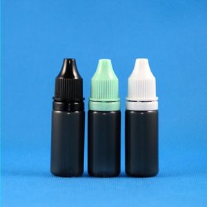 100 대/몫 10ml 플라스틱 Dropper 검은 병 Tamper Proof Evident Caps 긴 얇은 팁 LDPE E Vapor Cig Liquid 10 mL Jaash