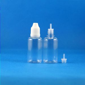 100 ensembles/lot 30 ml PET flacons compte-gouttes en plastique preuve enfant longue pointe mince e liquide vapeur Vapt jus e-Liquide 30 ml Uxapw