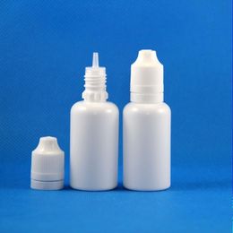 100 ensembles / lot 30ml compte-gouttes en plastique bouteilles blanches inviolables enfant double preuve bouchons longs aiguilles fines e cig liquide 30 ml Sbghe Rdidc