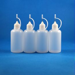 100 sets/lote 50 ml de botellas de plástico con tapa de aguja de metal punta de goma ldpe e cig vapor flujo de líquido tinta 50 ml lnlen qppxp