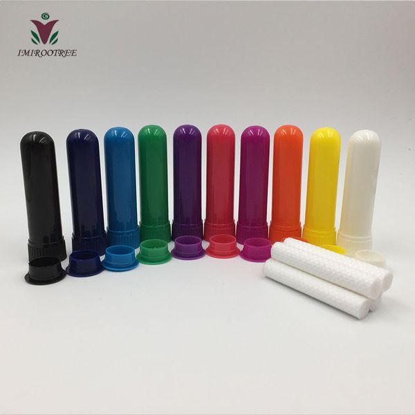 100 juegos Muti- Color China Fabricante Inhalador nasal en blanco más grueso Sticks Plástico Aromaterapia Inhalador Contenedor