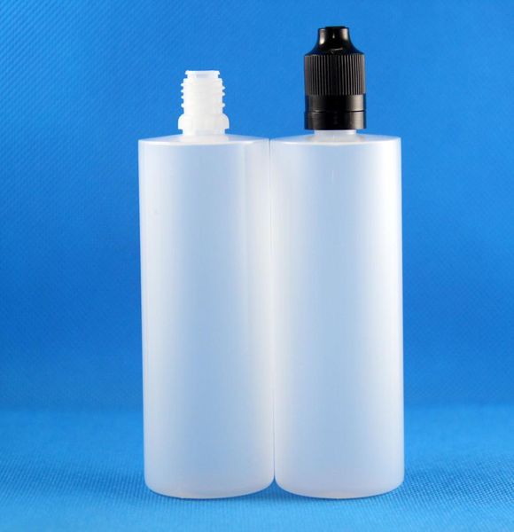 100 SetsLot 120 ml Botellas cuentagotas de plástico A prueba de manipulaciones Tapas a prueba de niños Puntas de aguja largas y delgadas e Vapor Cig Líquido 120 ml4881758