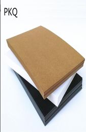 100 feuilles 350gsm papier cartonné de makraft ordinaire 10x15cm carton blanc marron blanc noir noir épais papiers de carte