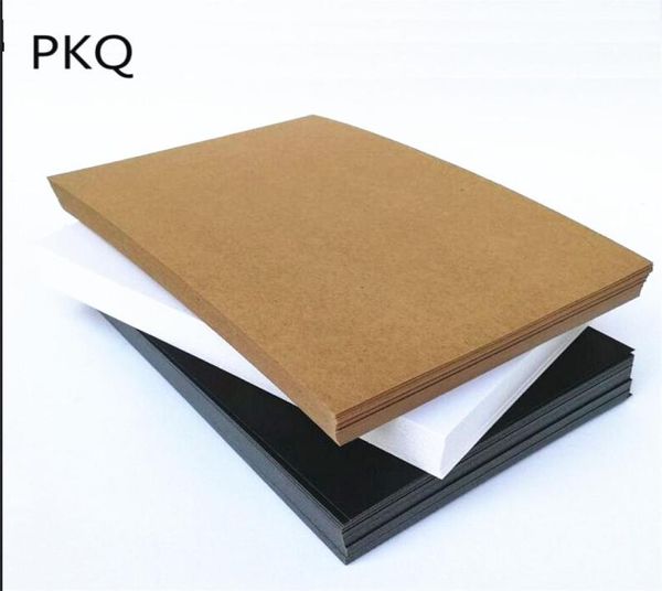 100 feuilles 350gsm papier cartonné de makraft ordinaire 10x15cm carton blanc marron blanc noir noir