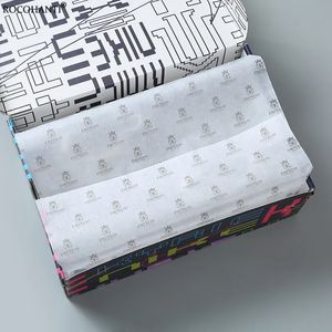 100 vellen op maat bedrukt inpakpapier ZWART WIT ROZE KLEUR GROOT VOOR VERPAKKING Kledingbloemboeket Cadeauverpakking 231221