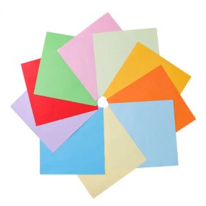 100 draps / pack carré d'emballage cadeau d'origami du papier double côté côté pure pulp pur bricolage papier pliant à la main