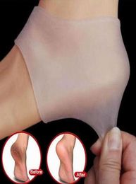 100 outil de soins de la division en silicone hydratant les chaussettes de talons de gel Cracked Skin Care Protector Pedicure Health moniteurs Massager7876235