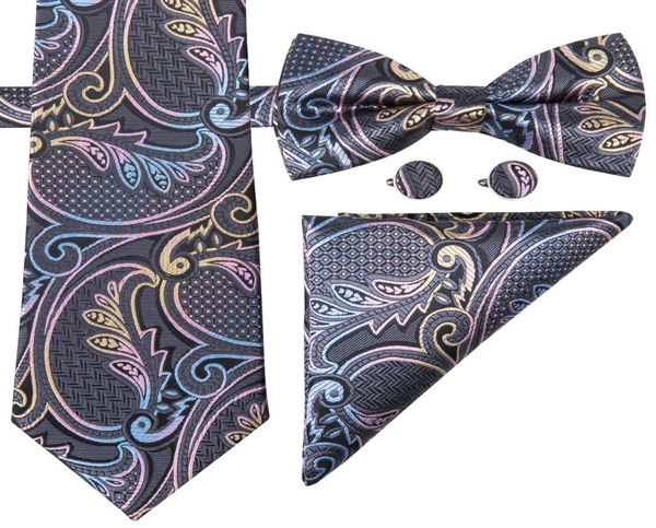 100 Silk Mens Crave Designer Tienovel Paisle Tie avec Bowtie tissé avec mouchoir à poignards Robe de mariée LH0711 D04548700118