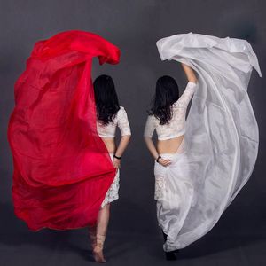 100% Silk Performance Dancewear Solid Color Light Texture Veil Shawls Women Scarf Costumes Accessories Belly Dance Veils 250cm