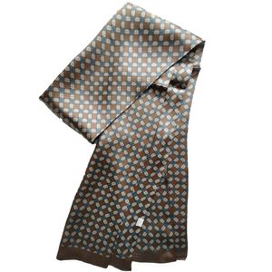 100% zijden sjaal Vintage lange sjaal Dubbele vlinderdas Bruin roodblauw