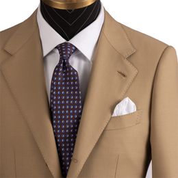 Corbata de seda 100% Corbatas con estampado floral Corbata de chocolate Corbatas de negocios para hombres de moda Corbatas de seda de lujo ZmtgN2600