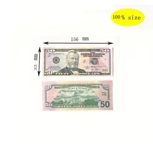 100% taille Faux Argent USA Dollar Fournitures De Fête Prop Argent Film Billet De Banque Papier Nouveauté Jouets 1 5 10 20 50 100 Dollar Monnaie Enfants Cadeau