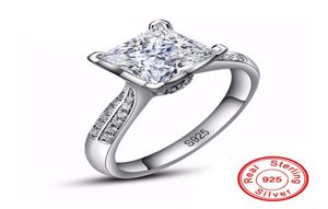 100 Solid 925 Silver Ring Wedding Bijoux Big 3 Carat CZ Zircon Engagement anneaux pour femmes XR0389507118