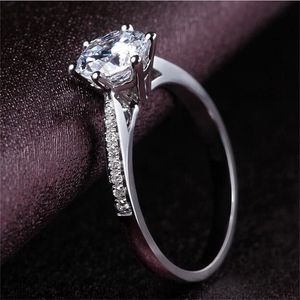 100% solide 925 Sterling Silver Ring hebben zilveren certificaat van authenticiteit 1CT Sona CZ Diamond Engagement Sieraden voor vrouwen