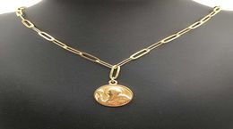 100 acier inoxydable St Benoît médaille pendentif collier pour femmes médaille San Benito métal serrure chaîne collier Religiosas7582154