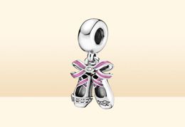 100% Silver Silver Pink Ballerina Chaussures enrôle les charmes en forme d'origine Bracelet de charme européen Fashion Femmes Bijoux de mariage Accessoires 8240949
