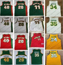 100 cousé 20 The Glove Gary Payton Kevin Durant 40 Reign Man Shawn Kemp 11 Detlef Schrempf Ray Allen Red Green Basketball Jers7415189