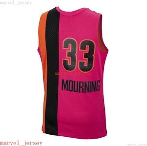 100% cosido Alonzo Mourning Pink 2005-06 Swingman Jersey XS-6XL Helgebling Basketball Jerseys Baratas Mujeres Jóvenes J