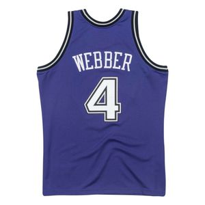 100% genaaid Chris Webber #4 Purple 1998-99 Jersey XS-6XL Mens Throwbacks Basketball Jerseys goedkope mannen vrouwen jeugd