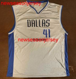 100% Gestikt Dirk Nowitzki Grijs Basketbal Jersey Heren Dames Jeugd Gestikt Custom Nummer Naam Jerseys XS-6XL