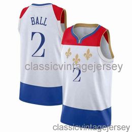 100% costurado Lonzo Ball # 2 75º aniversário camisa de basquete masculino feminino juventude XS-6XL camisas de basquete