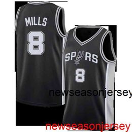 100% cousu Patty Mills # 8 maillot de basket-ball pour hommes pas cher personnalisé hommes femmes jeunesse XS-6XL maillots de basket-ball